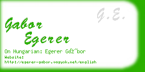 gabor egerer business card